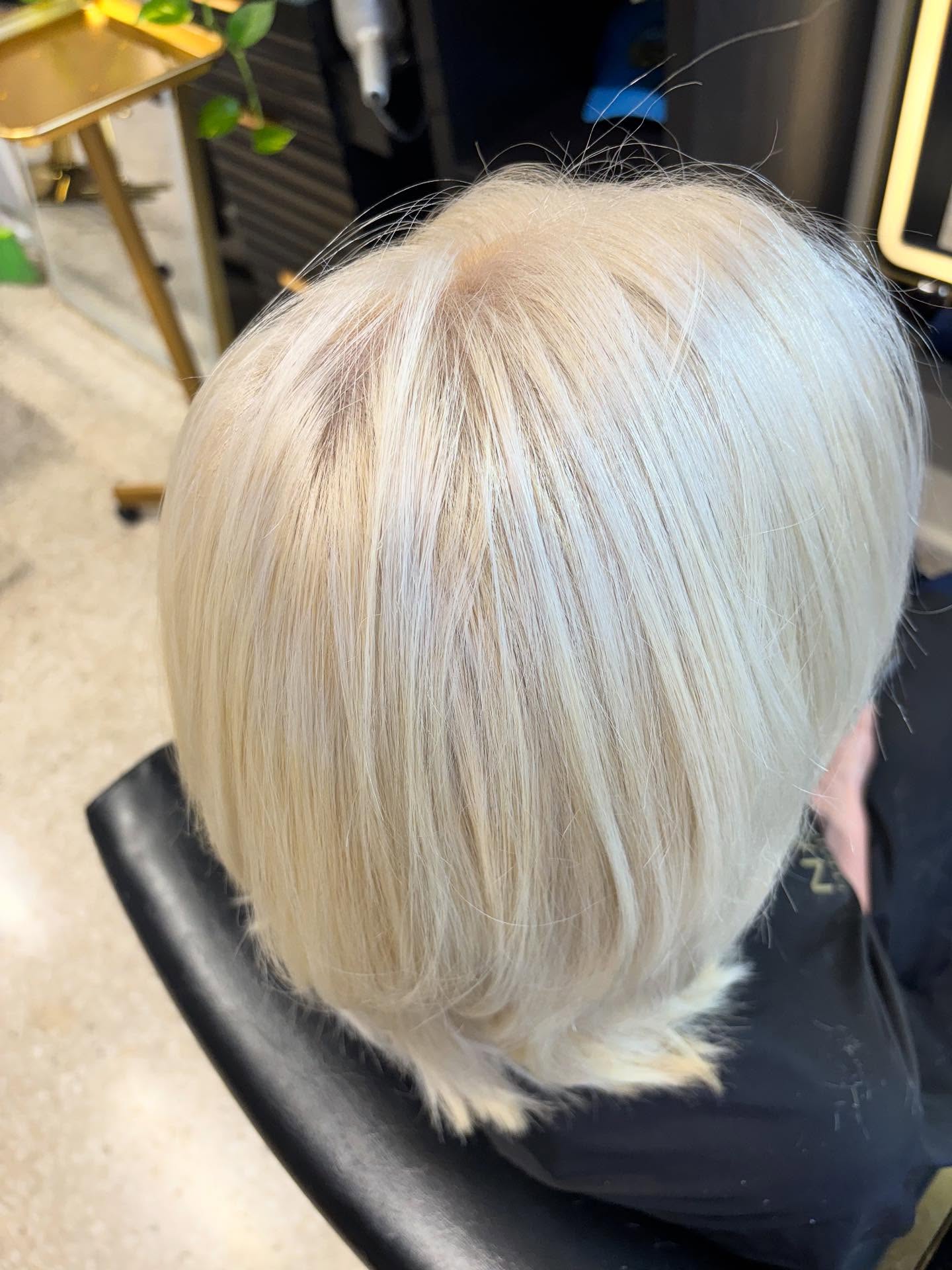 Bright blonde bob